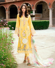 Chikan embroidered lawn front of Roheenaz Lunara shirt