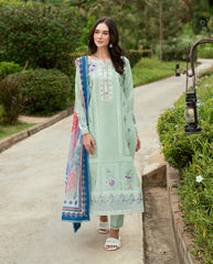 Chikan embroidered lawn front of Roheenaz Veloura shirt