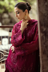 Chikankari embroidered front border of Qalamkar SIOFE dress
