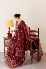 Closeup of embroidered and hand embellished sleeves in Ramsha H-504

