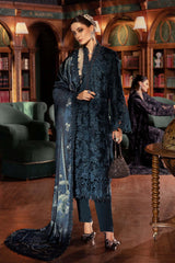 Maria B | WL-1310-Teal | 3 Piece Unstitched Embroidered Velvet Suit
