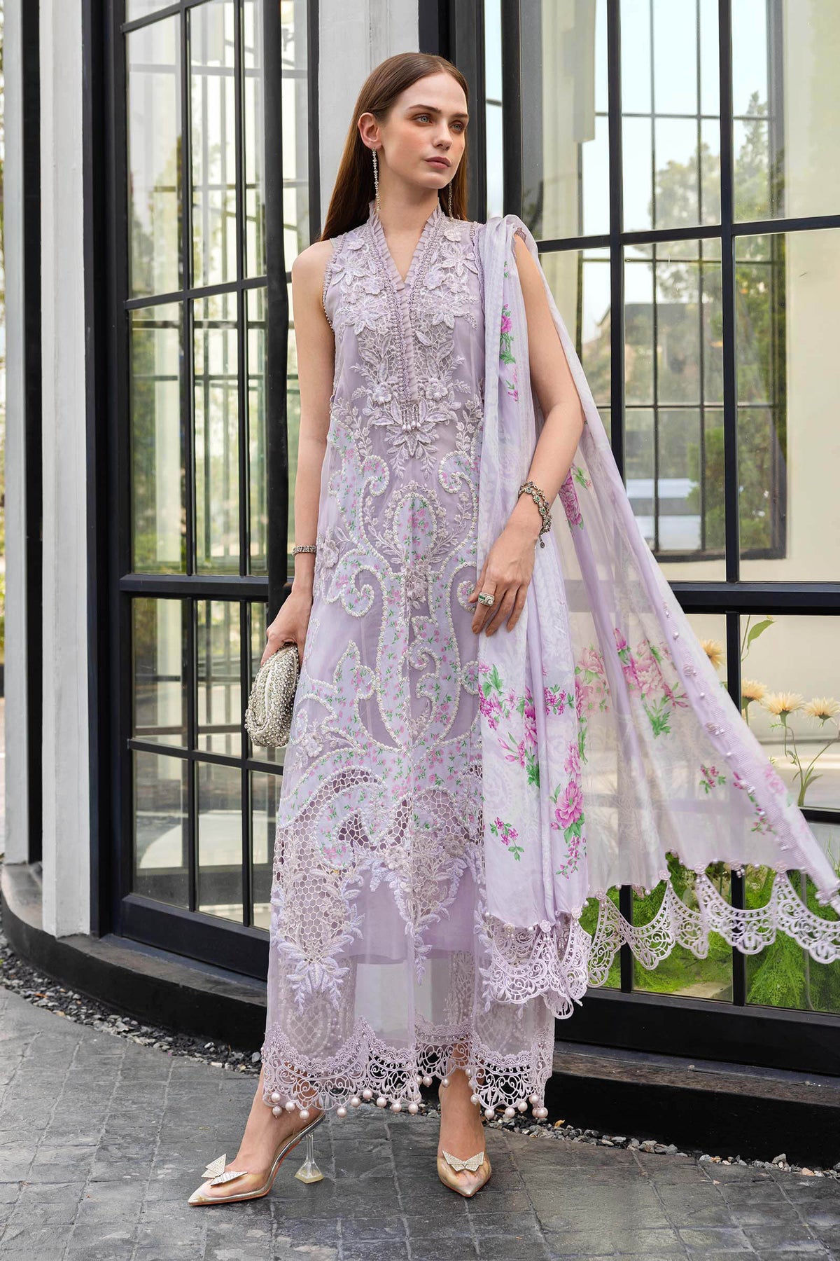 Maria B Lawn | 3 Piece Unstitched Embroidered Lawn Suit EL-26-12