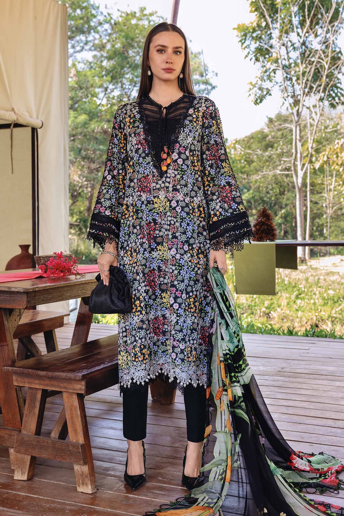 Maria B M.Prints | 3 Piece Unstitched Embroidered Lawn Suit MPT-2914-B