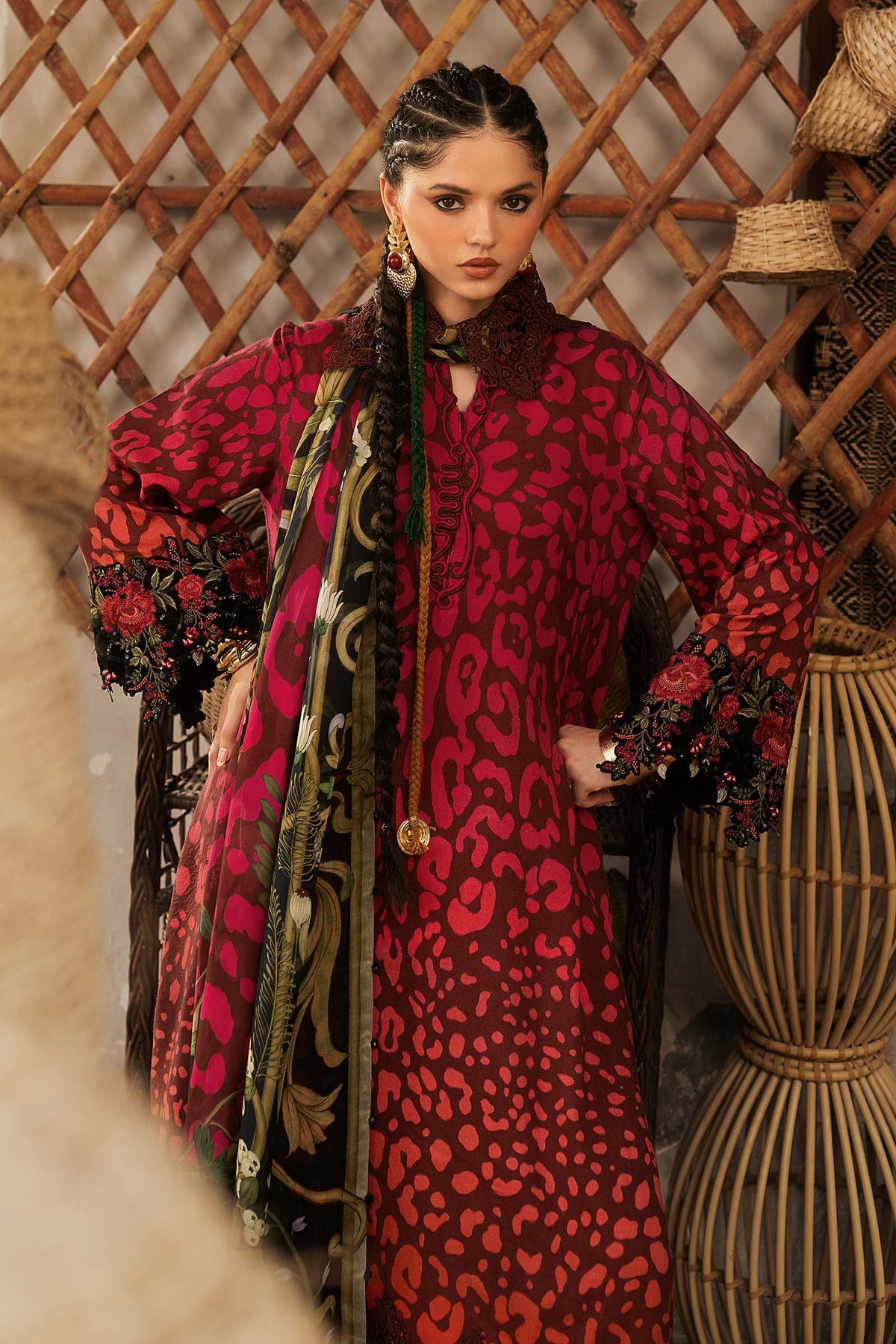 M.Prints By Maria B | 3 Piece Unstitched Embroidered Linen Suit MPT-3101-A