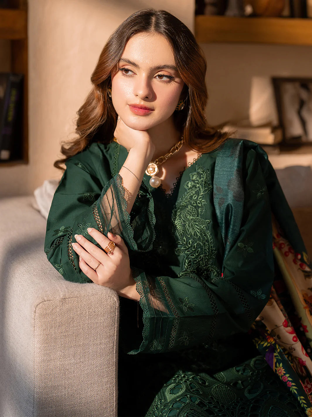 Stella Luxury Lawn '25 | SL-02 A | 3PC Embroidered Lawn Suit