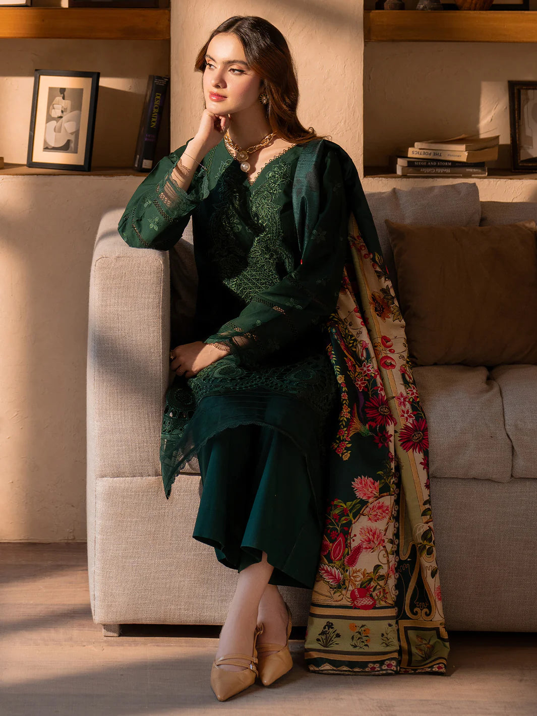 Stella Luxury Lawn '25 | SL-02 A | 3PC Embroidered Lawn Suit