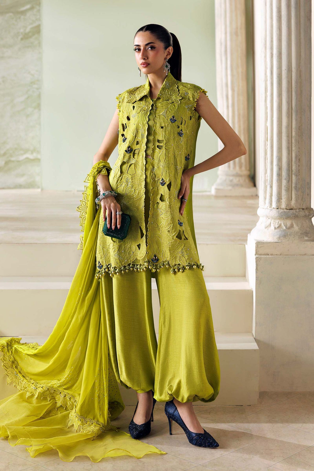 Soiree By Mariab - Embroidered Bemberg Raw Silk Suit - SR-01-03