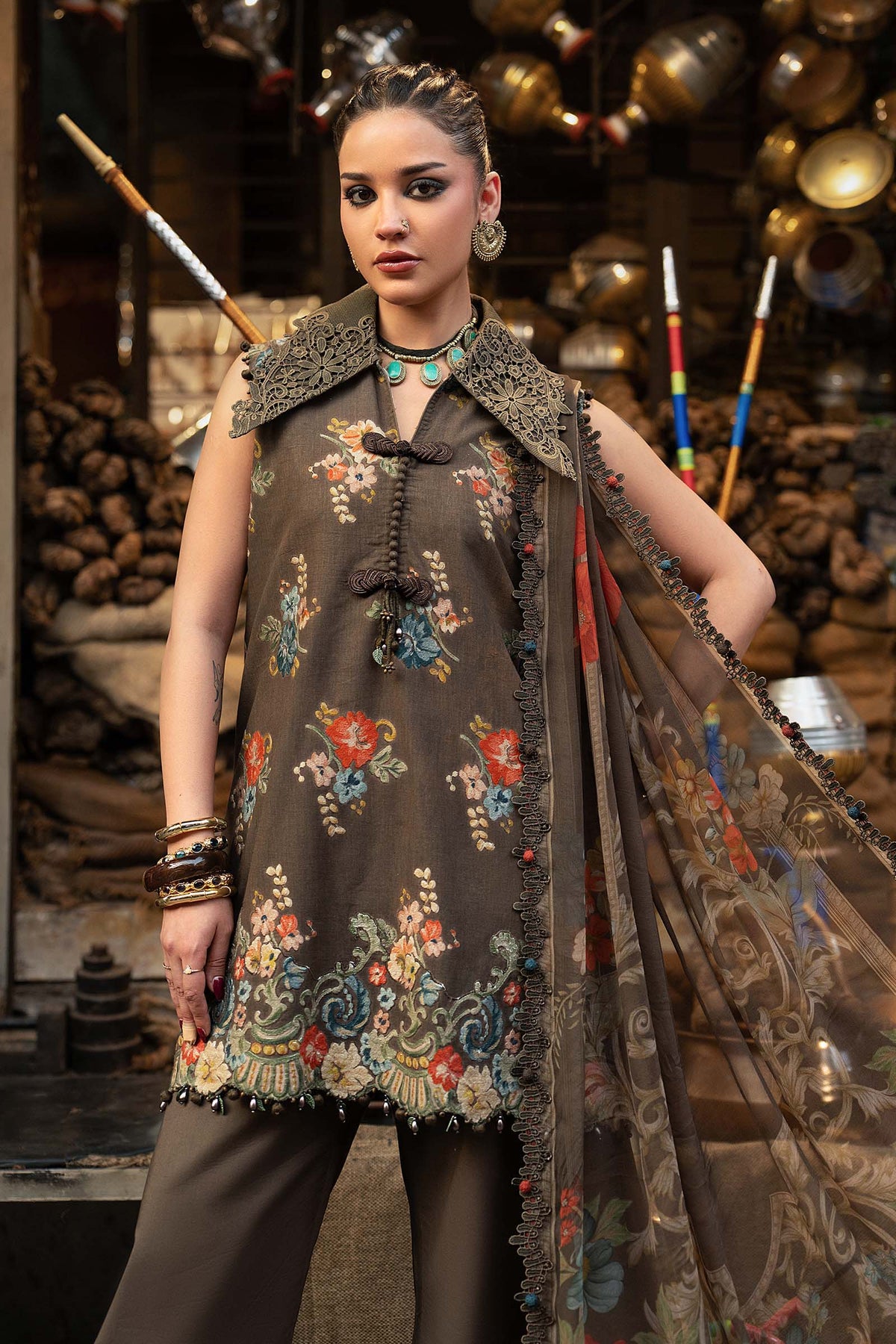 M.Prints By Maria B | 3 Piece Unstitched Embroidered Cambric Suit MPT-3103-B