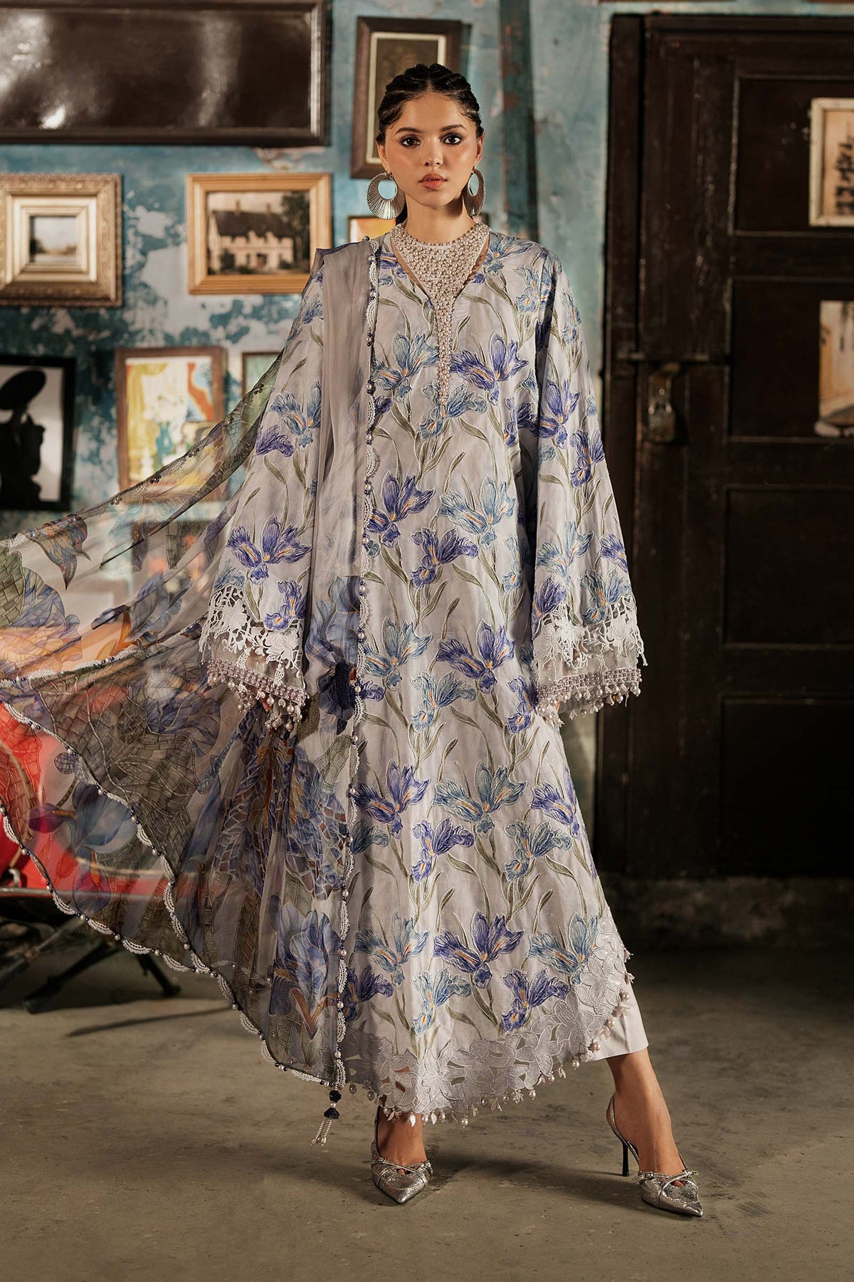 M.Prints By Maria B | 3 Piece Unstitched Embroidered Cambric Suit MPT-3104-A