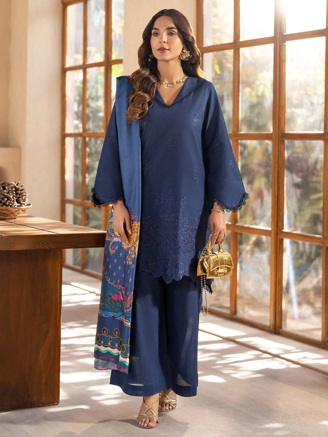 Stella Luxury Lawn '25 | SL-04 A | 3PC Embroidered Lawn Suit