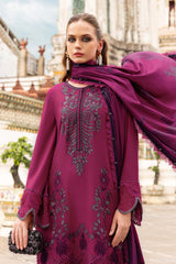 Maria B | MPT-2804-B | 3 Piece Unstitched Embroidered Twill Linen Suit