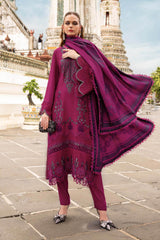 Maria B | MPT-2804-B | 3 Piece Unstitched Embroidered Twill Linen Suit