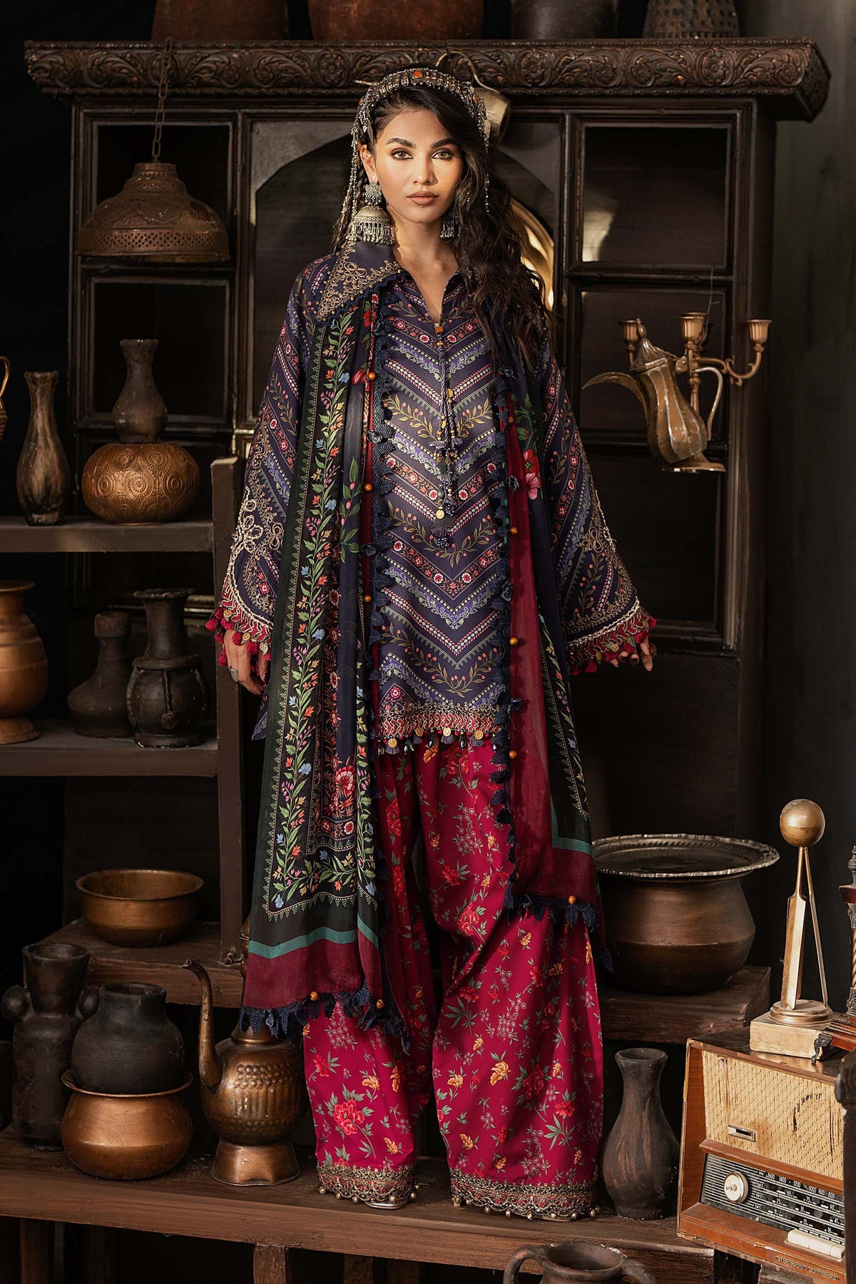 M.Prints By Maria B | 3 Piece Unstitched Embroidered Cambric Suit MPT-3107-B