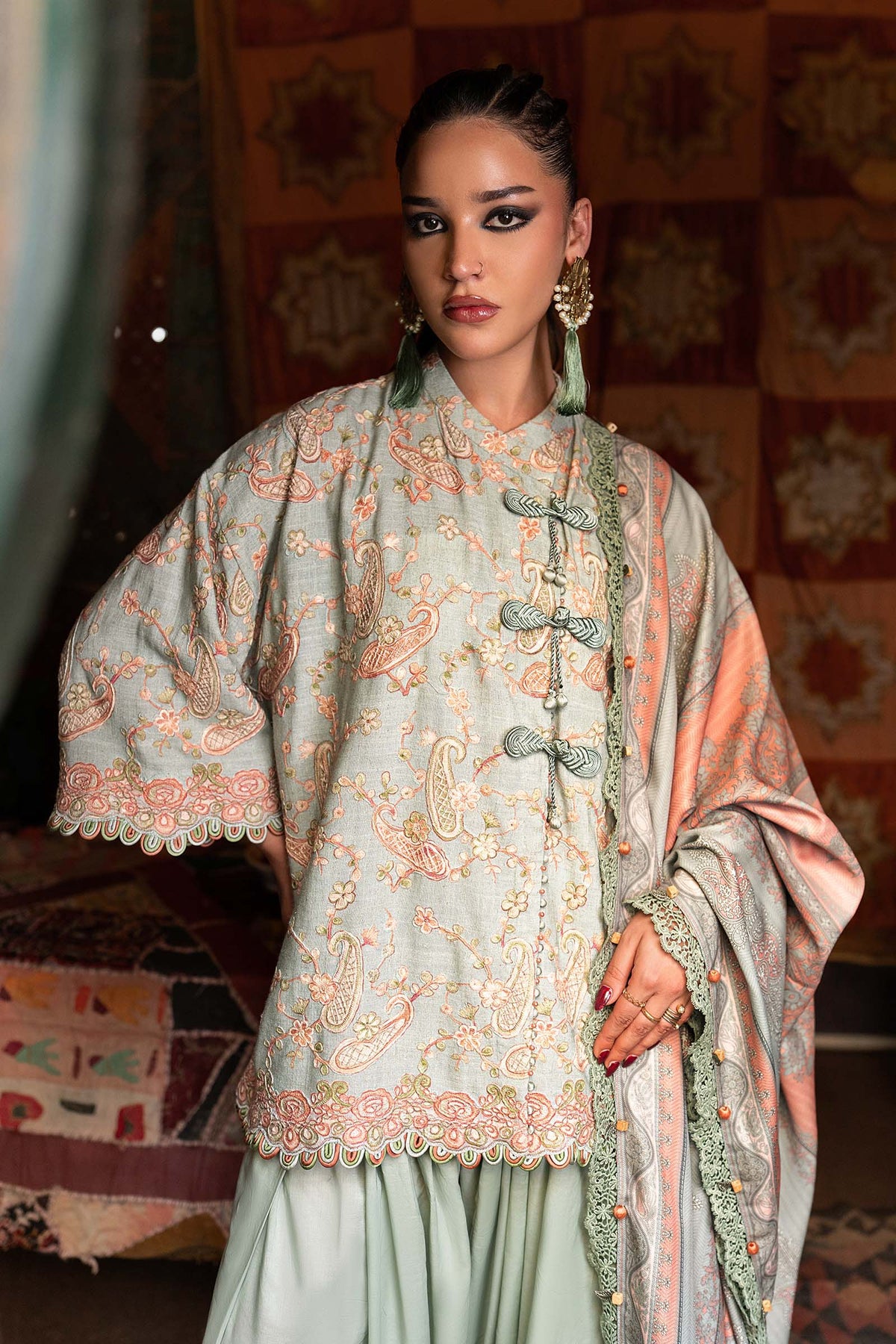 M.Prints By Maria B | 3 Piece Unstitched Embroidered Irish Linen Suit MPT-3108-B