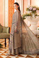 Maria B Chiffon | 3 Piece Embroidered Chiffon Suit MPC-26-201-Antique Grey