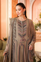 Maria B Chiffon | 3 Piece Embroidered Chiffon Suit MPC-26-201-Antique Grey