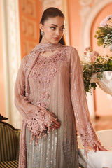Maria B Chiffon | 3 Piece Embroidered Chiffon Suit MPC-26-202-Ombre Blossom