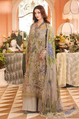 Maria B Chiffon | 3 Piece Embroidered Chiffon Suit MPC-26-203-Warm Beige