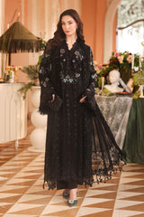 Maria B Chiffon | 3 Piece Embroidered Chiffon Suit MPC-26-204-Black