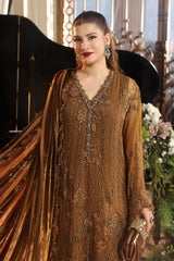 Maria B Chiffon | 3 Piece Embroidered Chiffon Suit MPC-26-205-Mustard