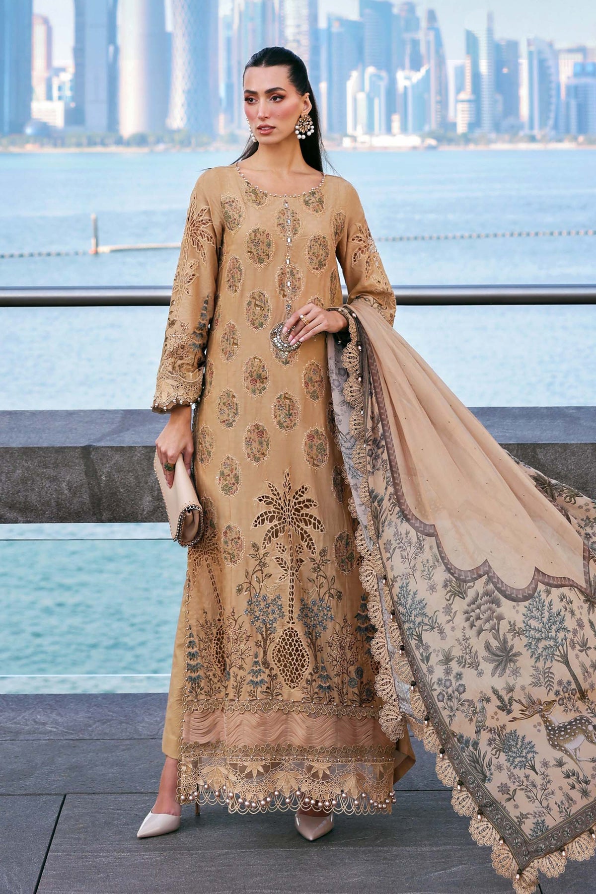 Maria B Lawn | 3 Piece Unstitched Embroidered Jacquard Lawn Suit D-2605-A
