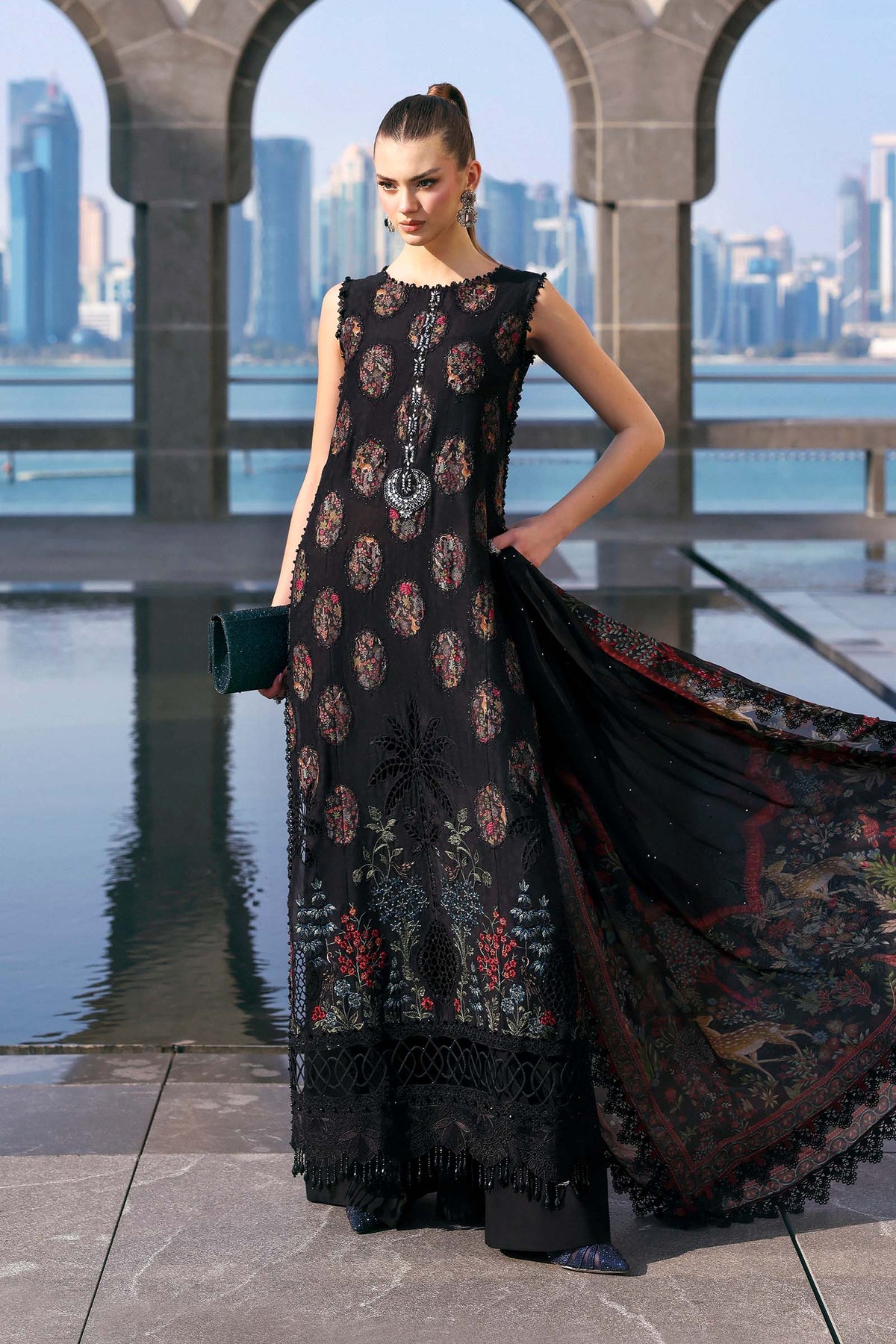 Maria B Lawn | 3 Piece Unstitched Embroidered Jacquard Lawn Suit D-2605-B