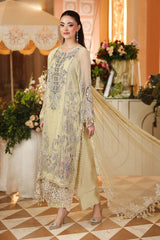 Maria B Chiffon | 3 Piece Embroidered Chiffon Suit MPC-26-208-Pastle Sunshine