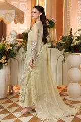 Maria B Chiffon | 3 Piece Embroidered Chiffon Suit MPC-26-208-Pastle Sunshine