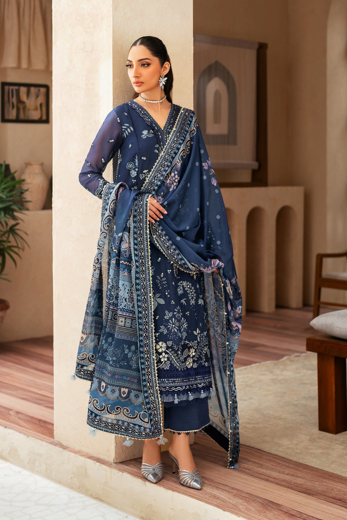 Xenia | VERENA| Embroidered Chiffon Formal
