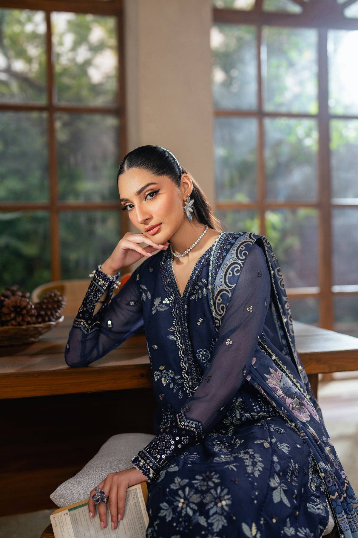Xenia | VERENA| Embroidered Chiffon Formal