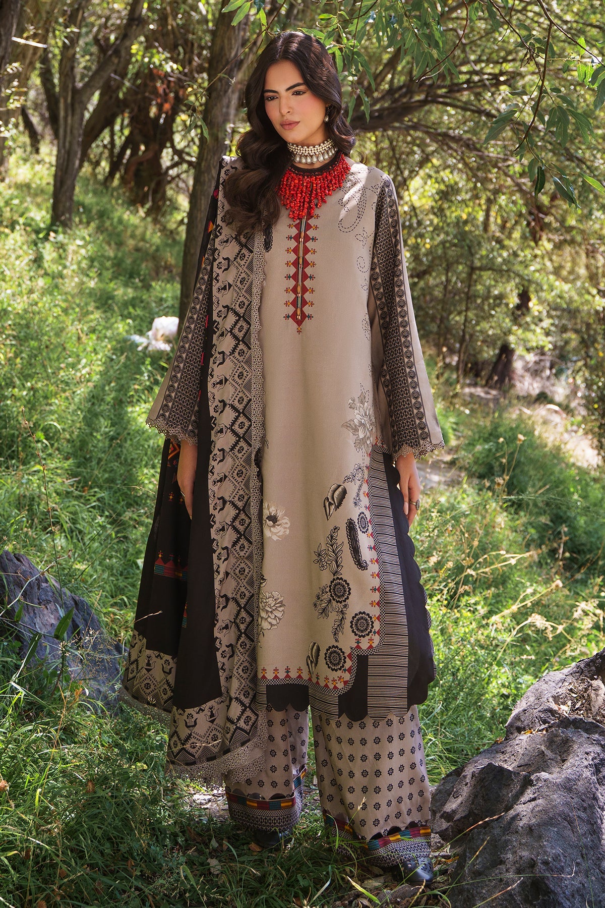Charizma C Print Winter V1-2026 | 3-PC Unstitched Linen Collection CPW6-03