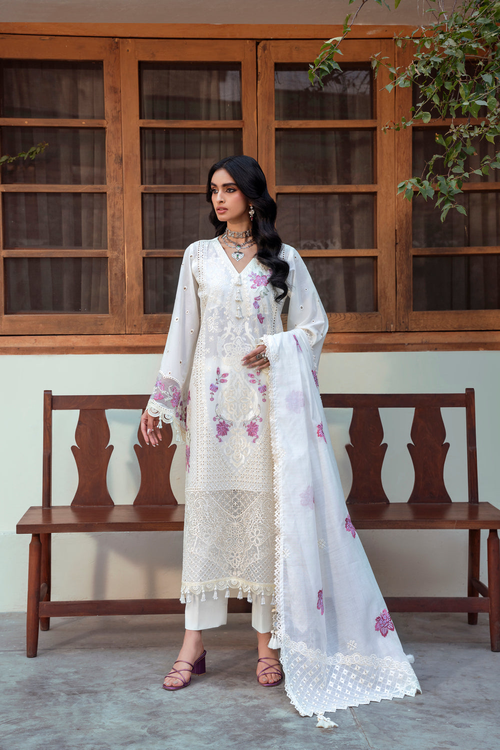 Naqsh CHIKANKARI FESTIVE EDIT '26 | White Gem - 00205