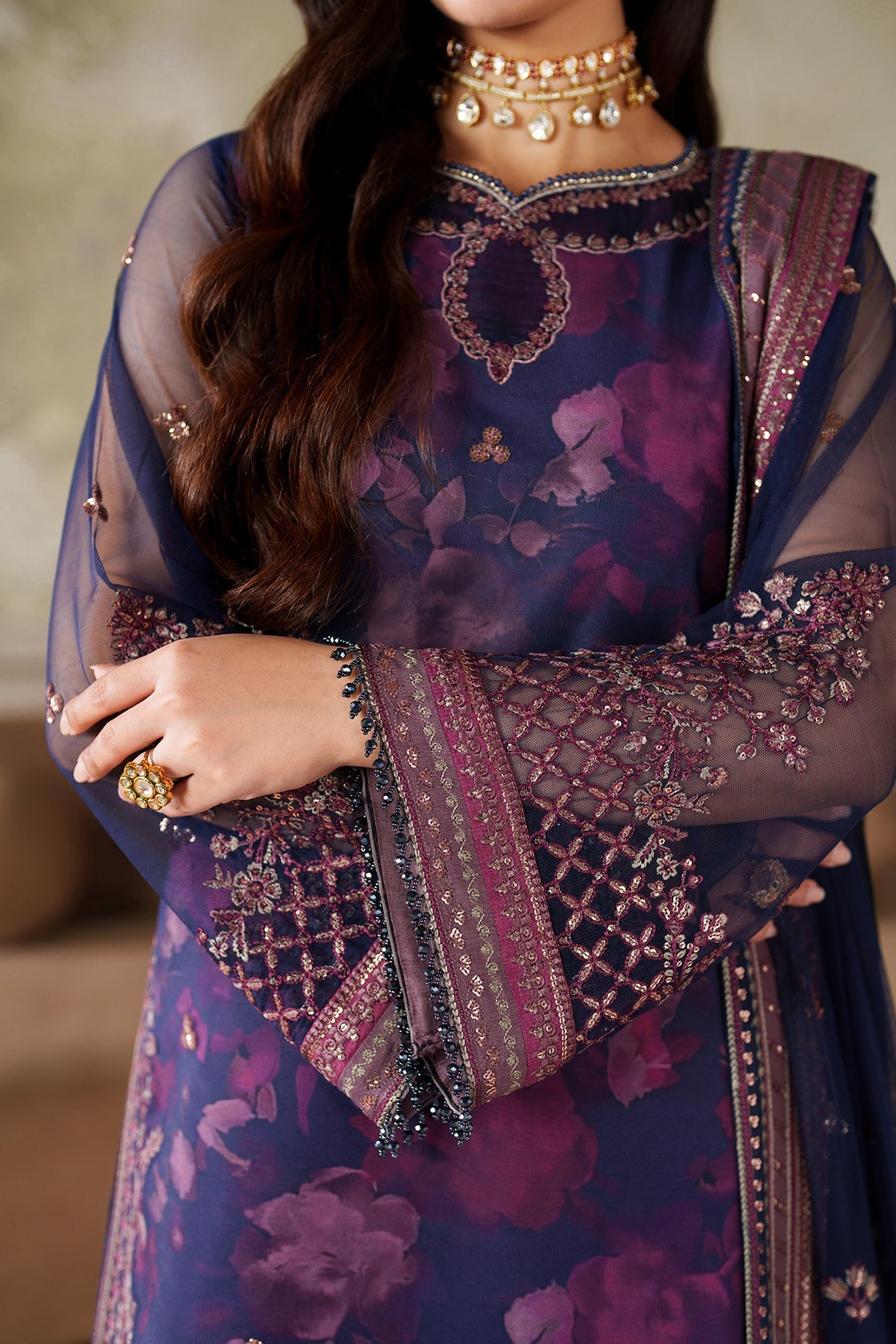Highway Fashion Zarif Asra purple wedding outfit Pakistan
