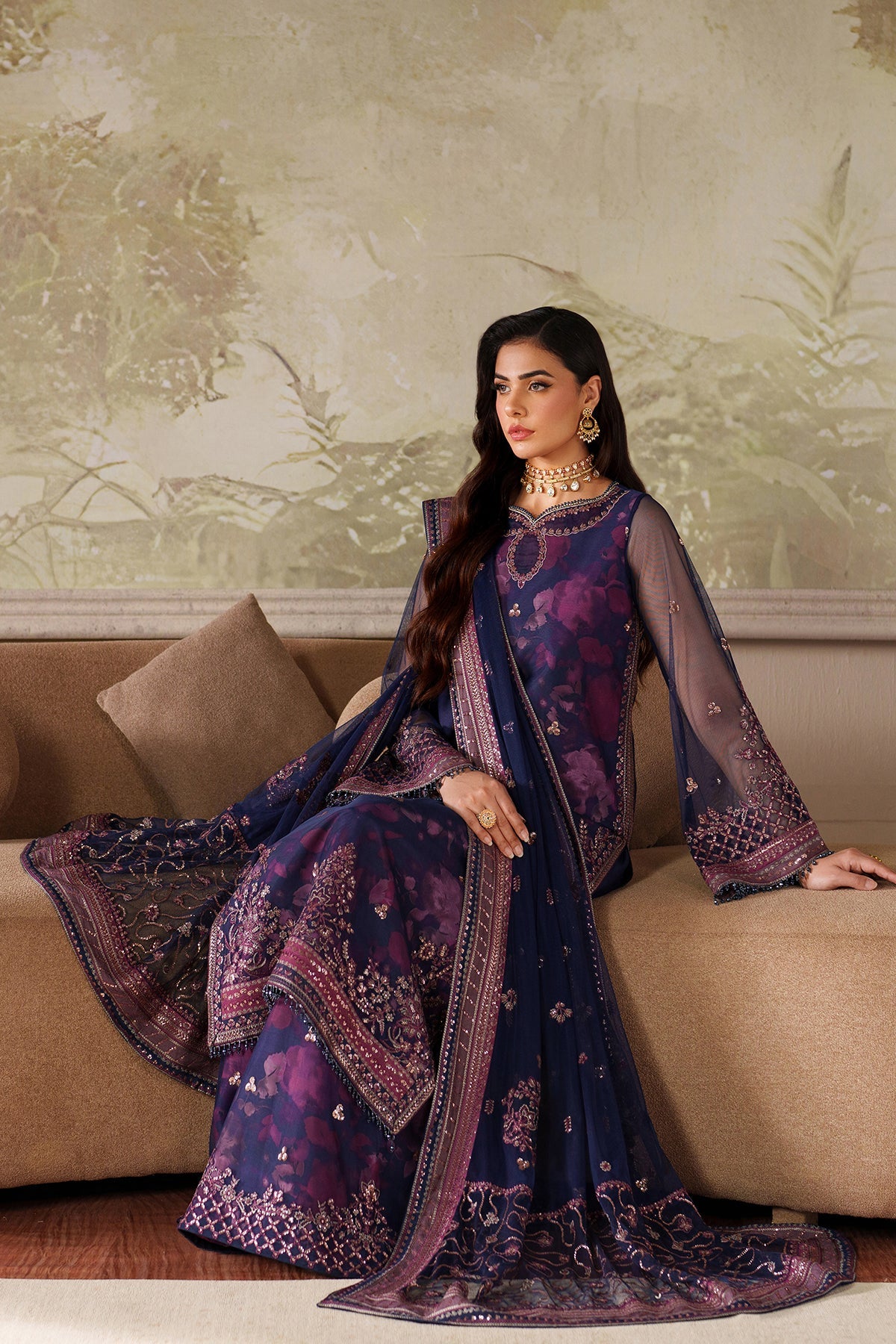 Highway Fashion Zarif Asra purple wedding outfit Pakistan