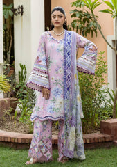 Digital printed lawn shirt front of Elaf ECD-3A WISTERIA