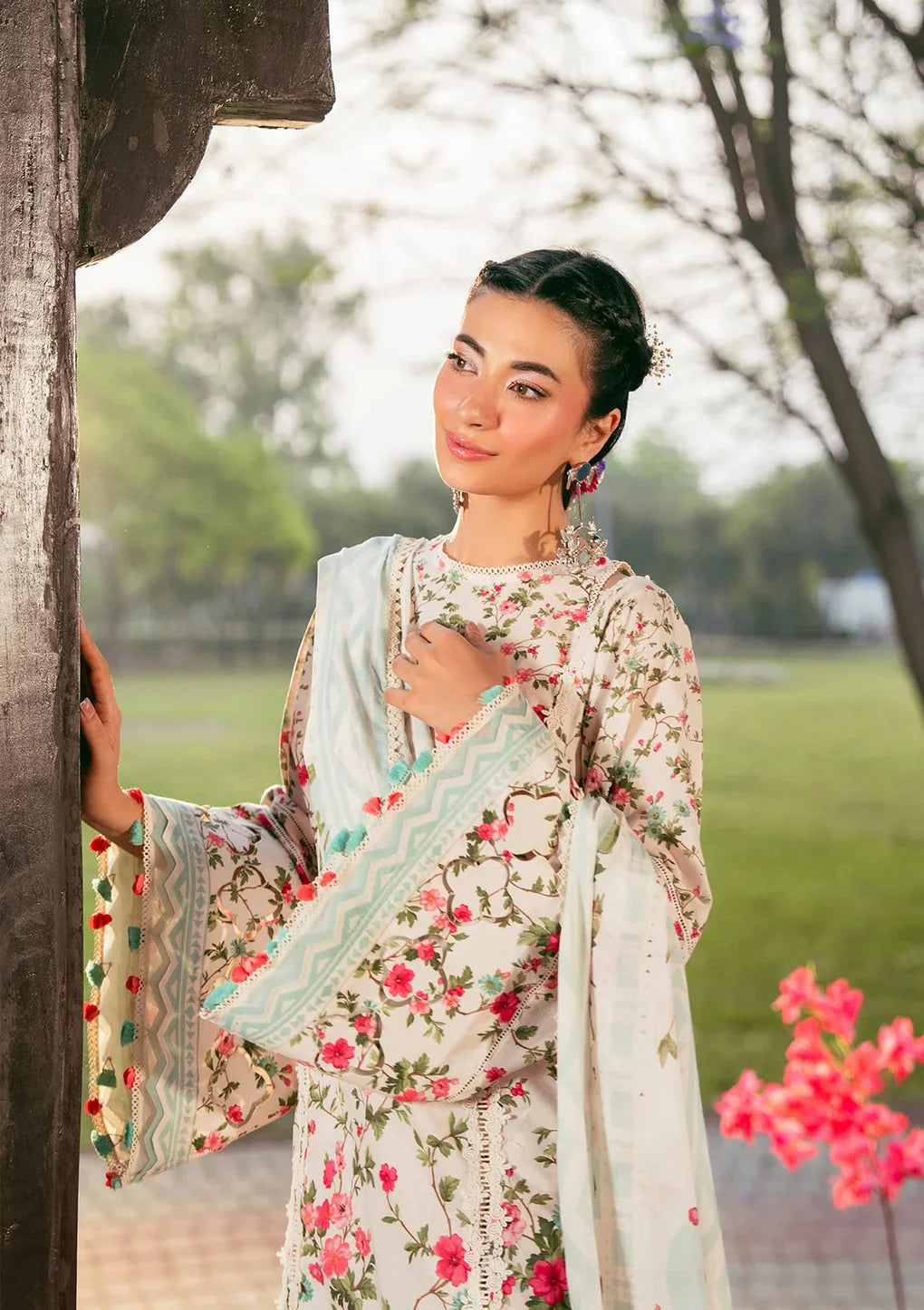 Elaf | EPS-3B | Day Bloom Unstitched Lawn'25