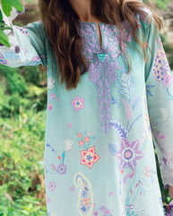 Embroidered neckline on organza – Jazmine Haze by Roheenaz