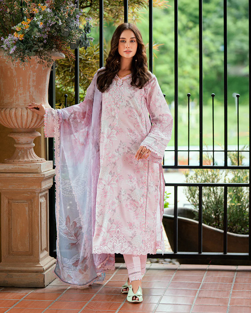 Embroidered printed lawn front of Roheenaz Lyora summer suit