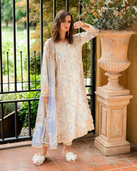 Embroidered printed lawn shirt front of Roheenaz Celestra