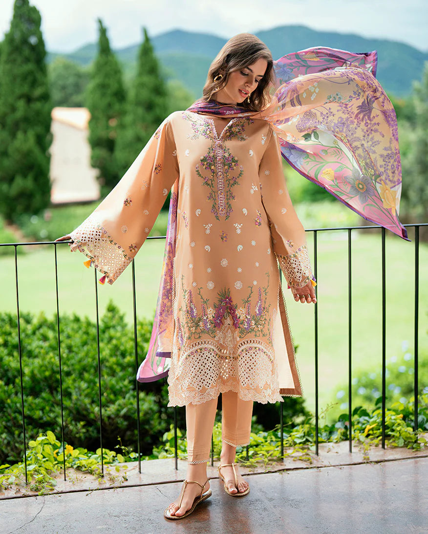 Embroidered sleeves design in Elaris lawn suit
