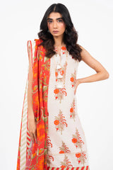 Alkaram Winter Collection '24 | FW-13-24-Cream | Unstitched Khaddar 3PC Suit