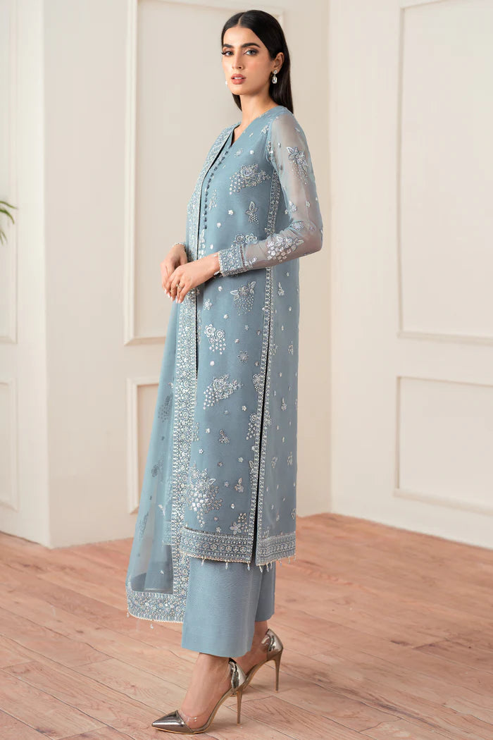 Farasha Aqua Bliss formal wear chiffon suit from Festive Formal collection