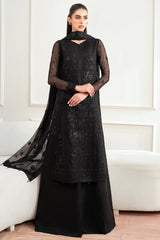 Farasha Dark Whisper Festive Formal embroidered chiffon dress
