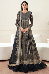 Farasha Midnight Navy chiffon bodice and raw silk trouser design