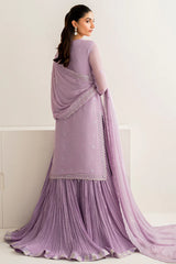 Farasha Sasha formal dress with embroidered chiffon and raw silk trouser