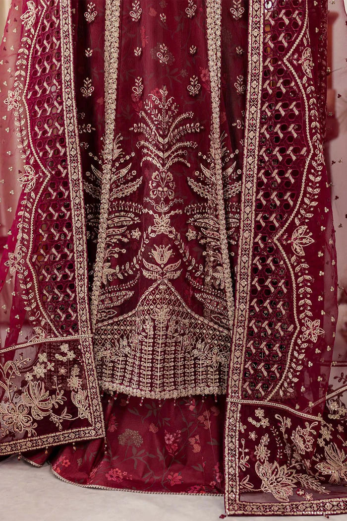 Farasha Valentina formal wear with embroidered neckline and dupatta borders