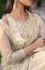 Full view of sequins embroidered net dupatta in MIRAN design
