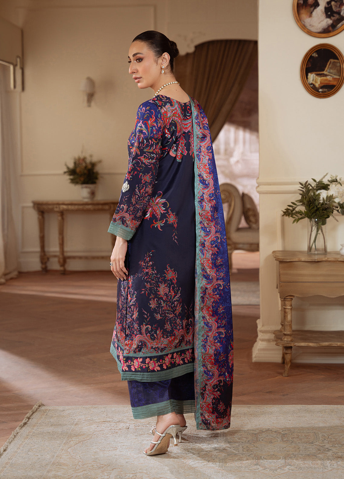 Gulaal | Velouré Printed Silk | Midnight Reverie SKU:GS - 03