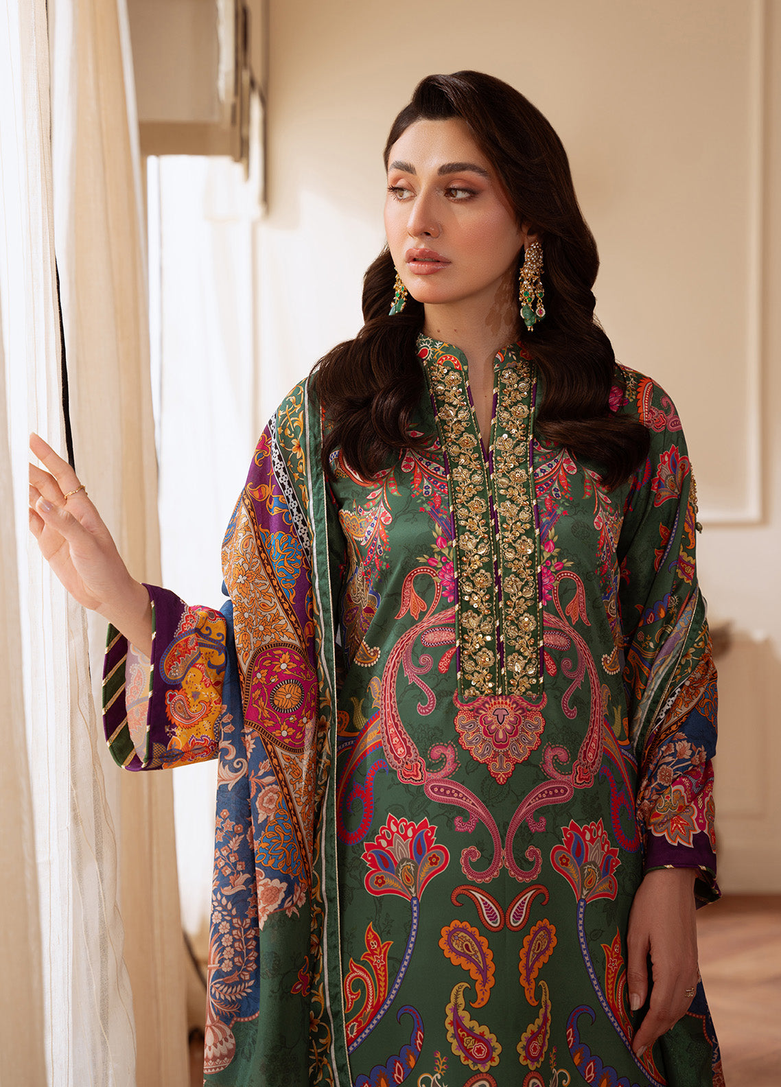 Gulaal | Velouré Printed Silk | Majestic Mosaic SKU:GS - 06