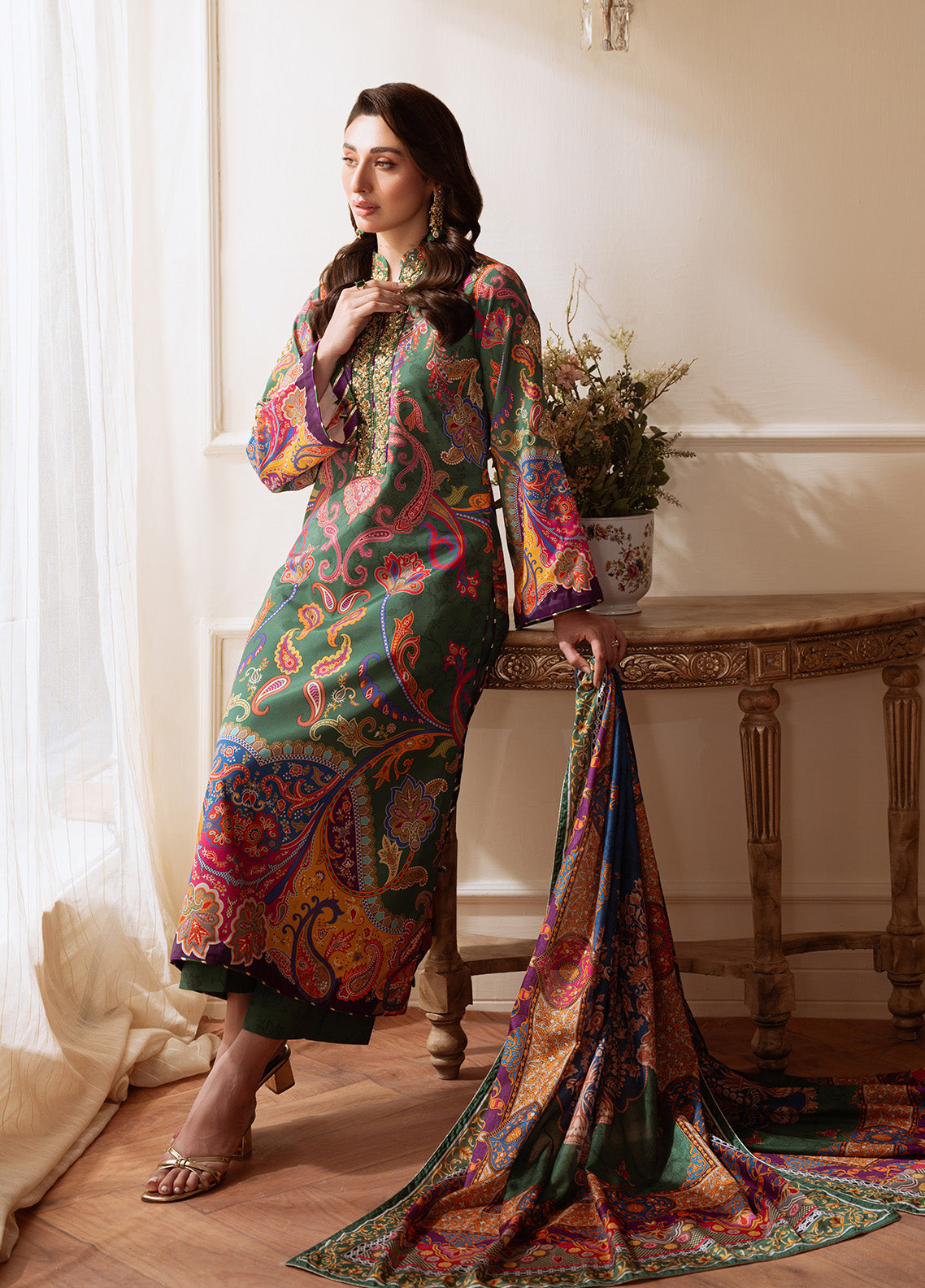 Gulaal | Velouré Printed Silk | Majestic Mosaic SKU:GS - 06